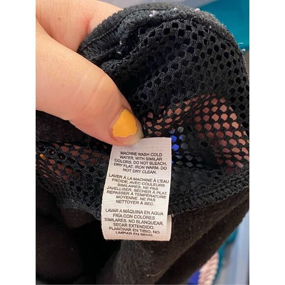 GARAGE • Black Mesh Sided Low Crop Hoodie Sweatshirt • Ladies Size M - Picture 6 of 6